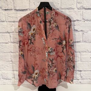 Kut from the Kloth Floral Blouse - Pink and White S